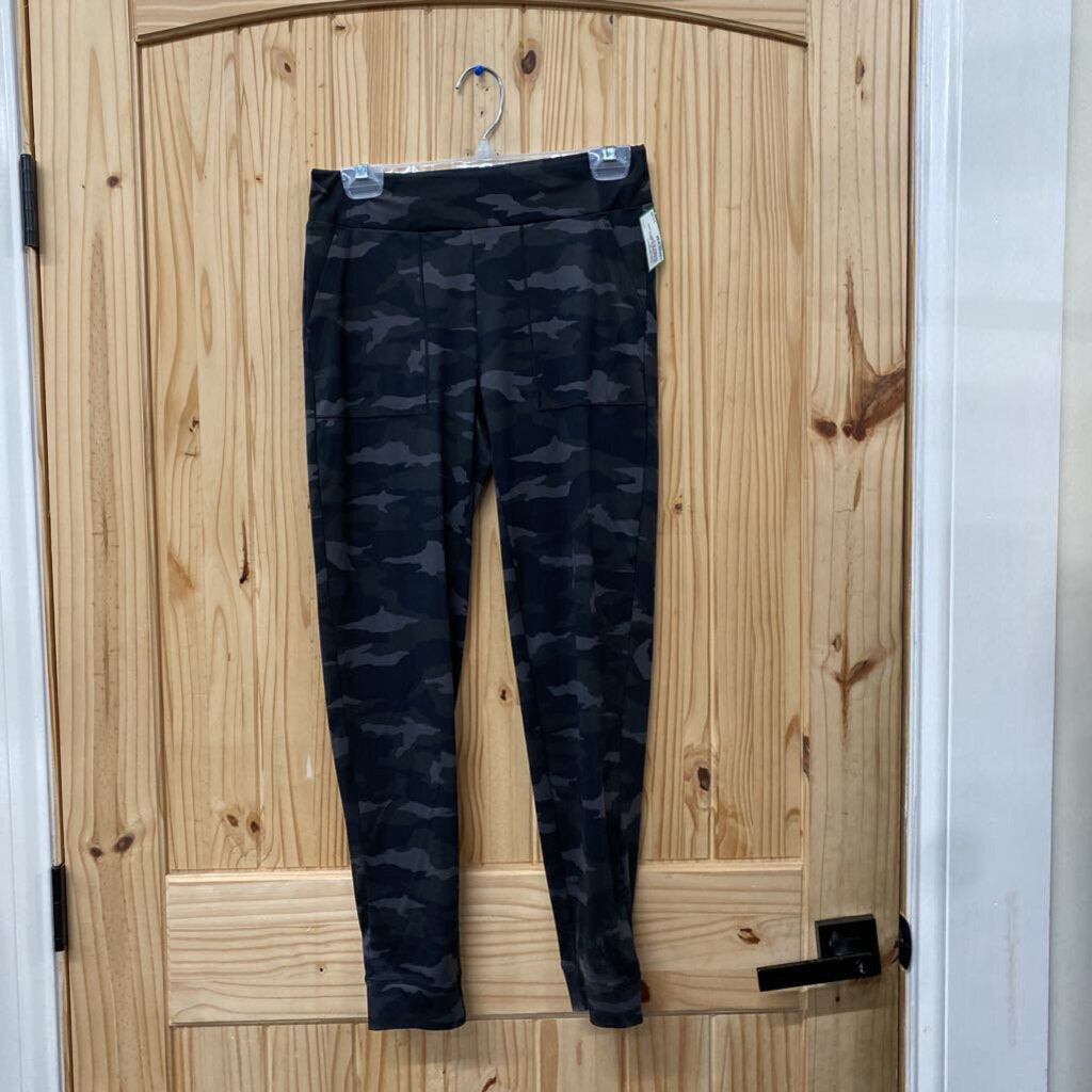GIRLS ATHLETA GIRLS LEGGINGS BLK/GREY CAMO JOGGERS XL 14
