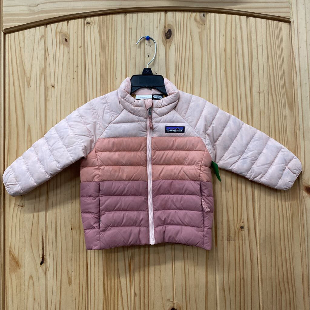 GIRLS PATAGONIA COAT MAUVE PINK OMBRE 12/18M