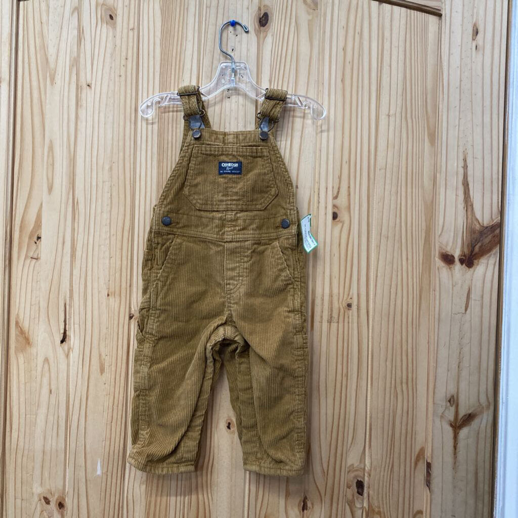 BOYS OSHKOSH RUST CORDUORY OVERALLS 12M