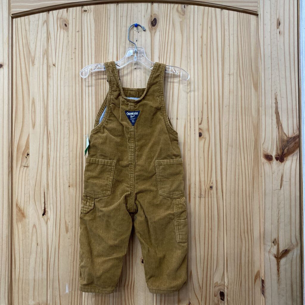 BOYS OSHKOSH RUST CORDUORY OVERALLS 12M