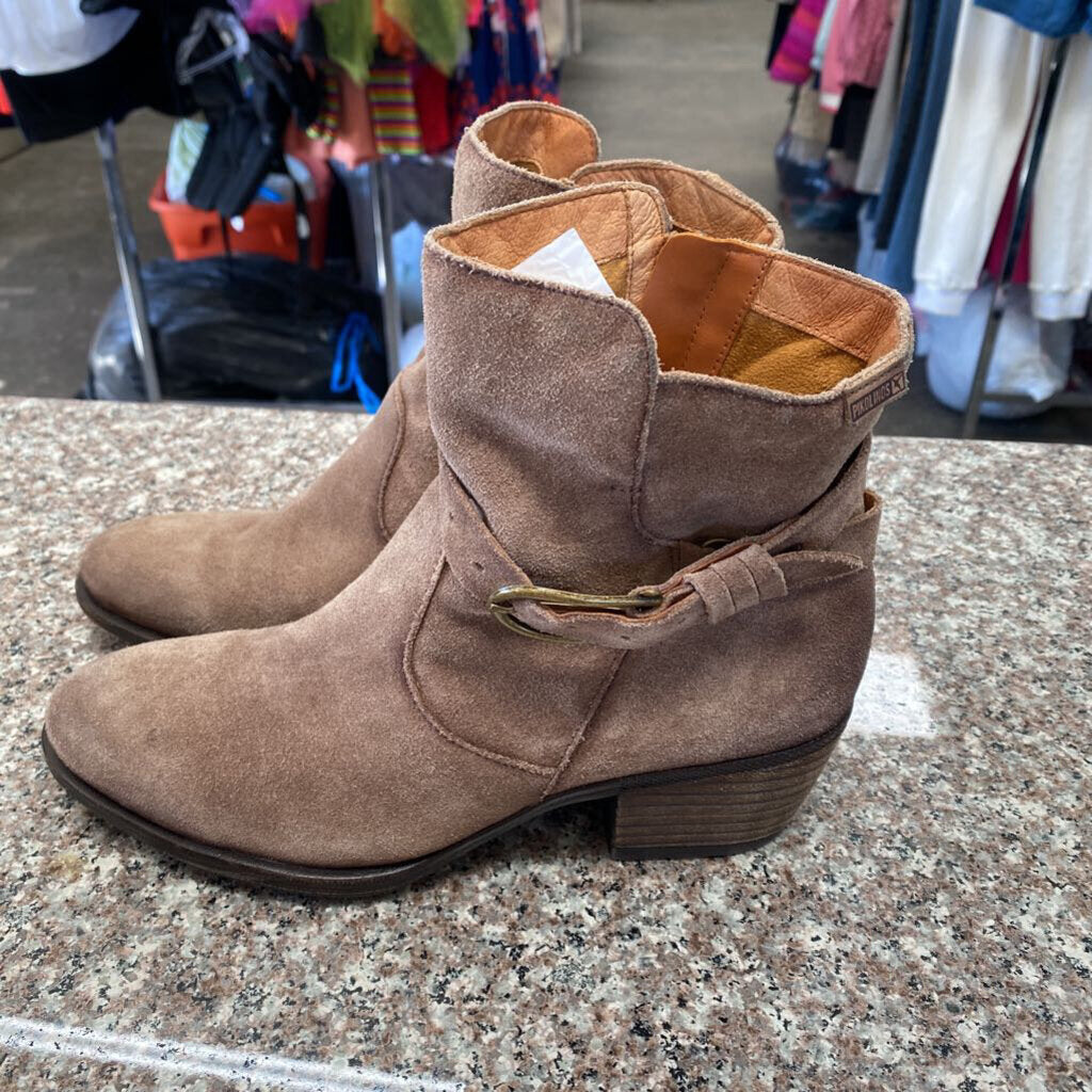 WOMENS PIKOLINOS DK TAUPE ANKLE BOOTS 9 1/12