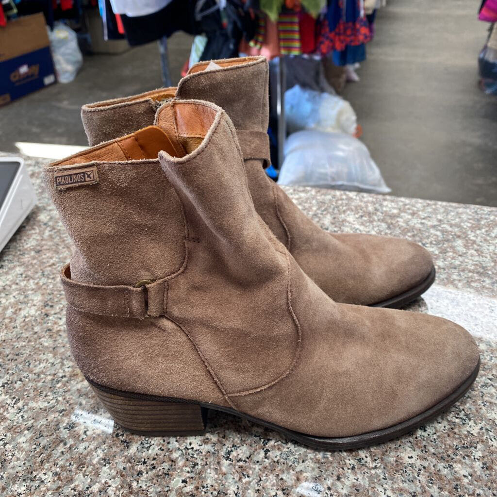WOMENS PIKOLINOS DK TAUPE ANKLE BOOTS 9 1/12