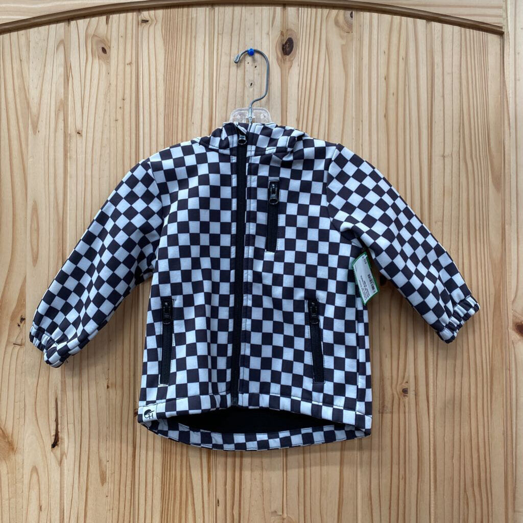 BOYS GH BLK/WHITE JACKET 12/18M