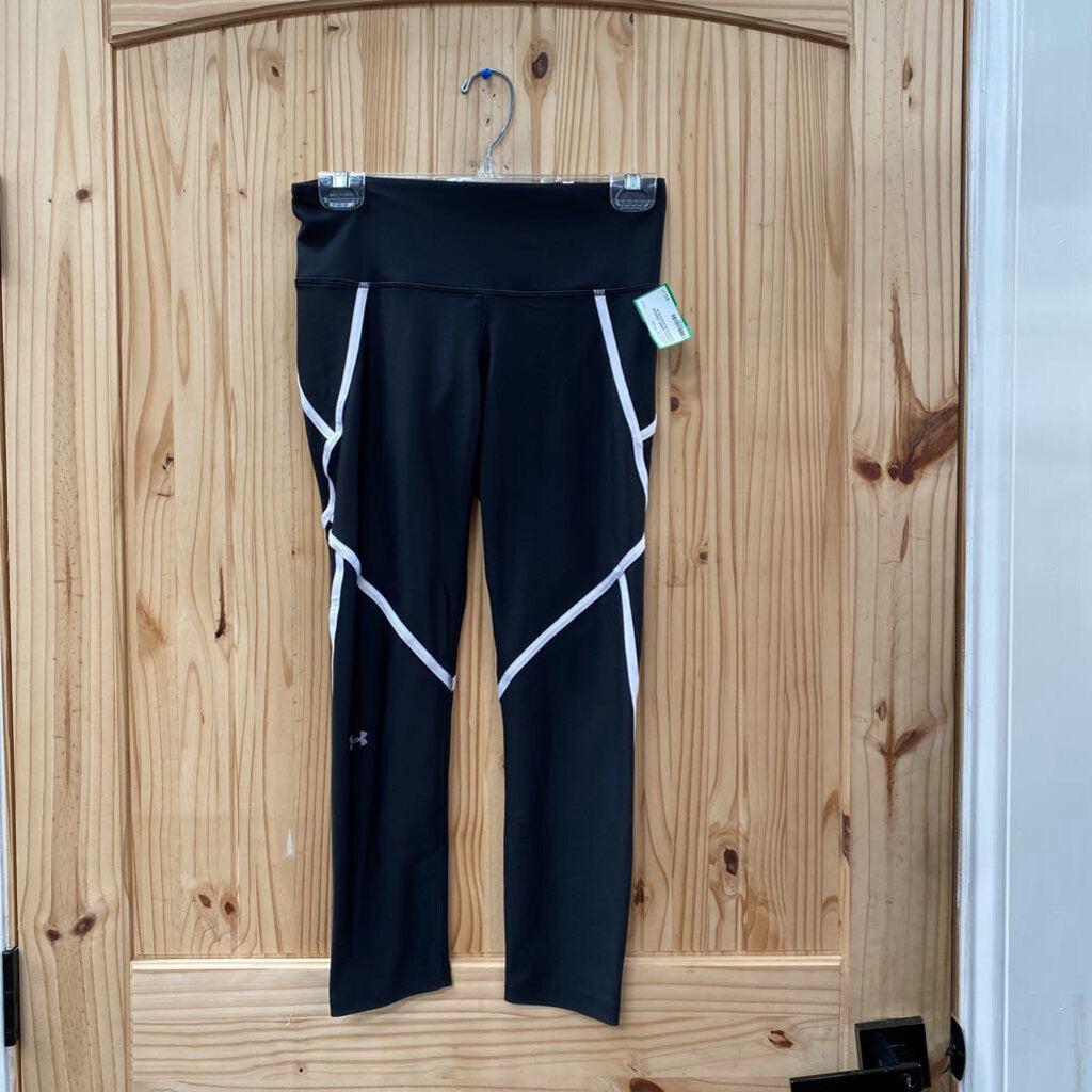 WOMENS UNDER ARMOUR LEGGINGS BLK/WHITE M