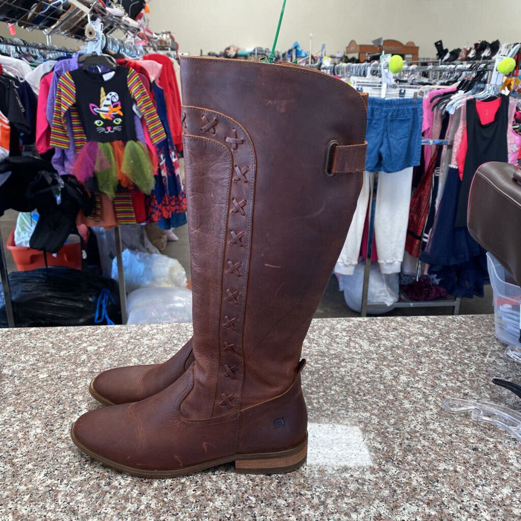 WOMENS BORN BROWN TALL BOOTS 6.5