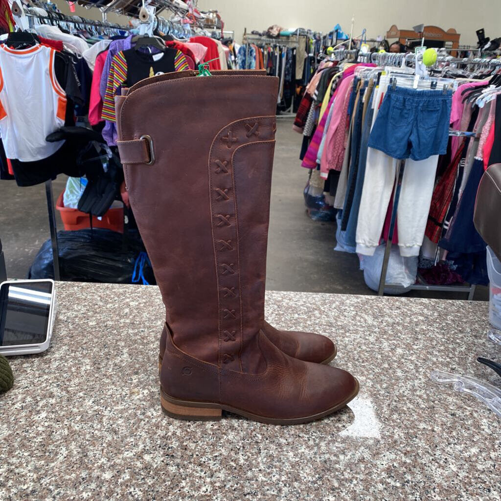 WOMENS BORN BROWN TALL BOOTS 6.5