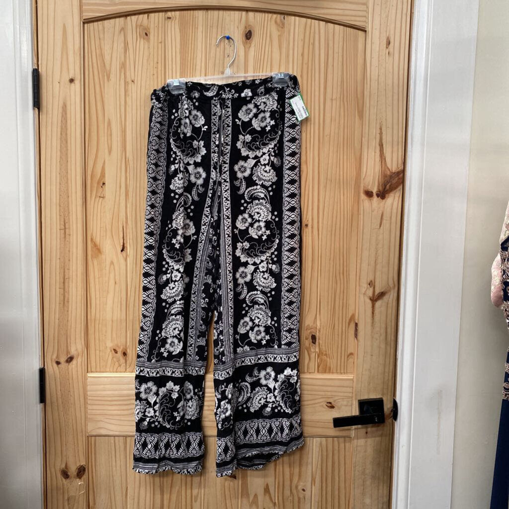 WOMENS ANGIE BLK/WHITE CASUAL PANTS L