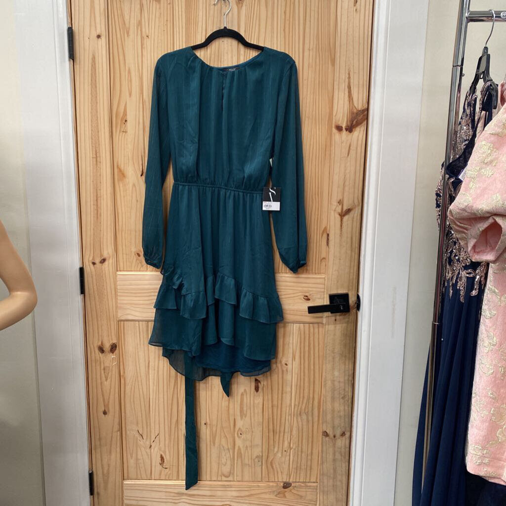 WOMENS SIMPLY VERA LS DK GREEN DRESS XL NWT