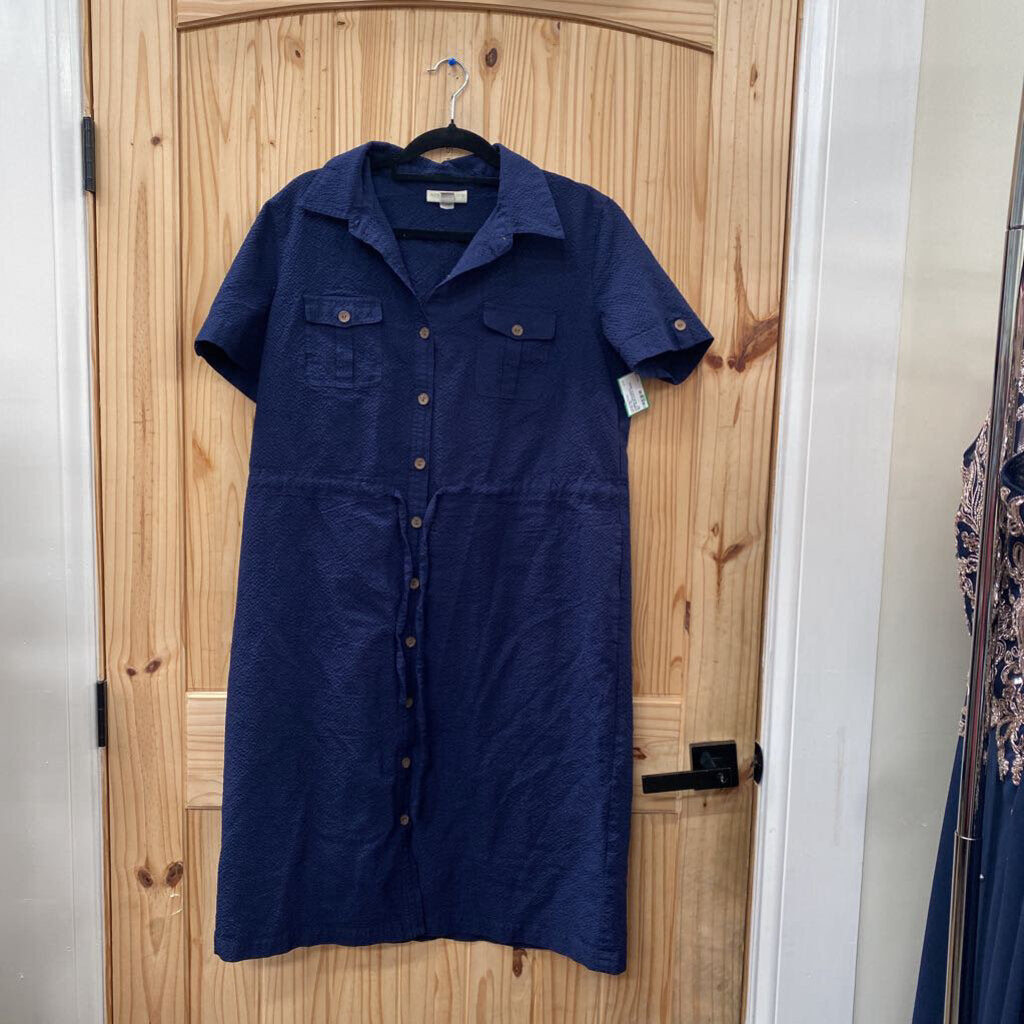 WOMENS APPLESEEDS NAVY BLUE CASUAL DRESS 16W