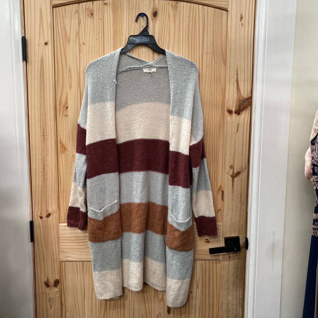 WOMENS ENTRO SWEATER CARDIGAN IVORY/BROWN/TAUPE S