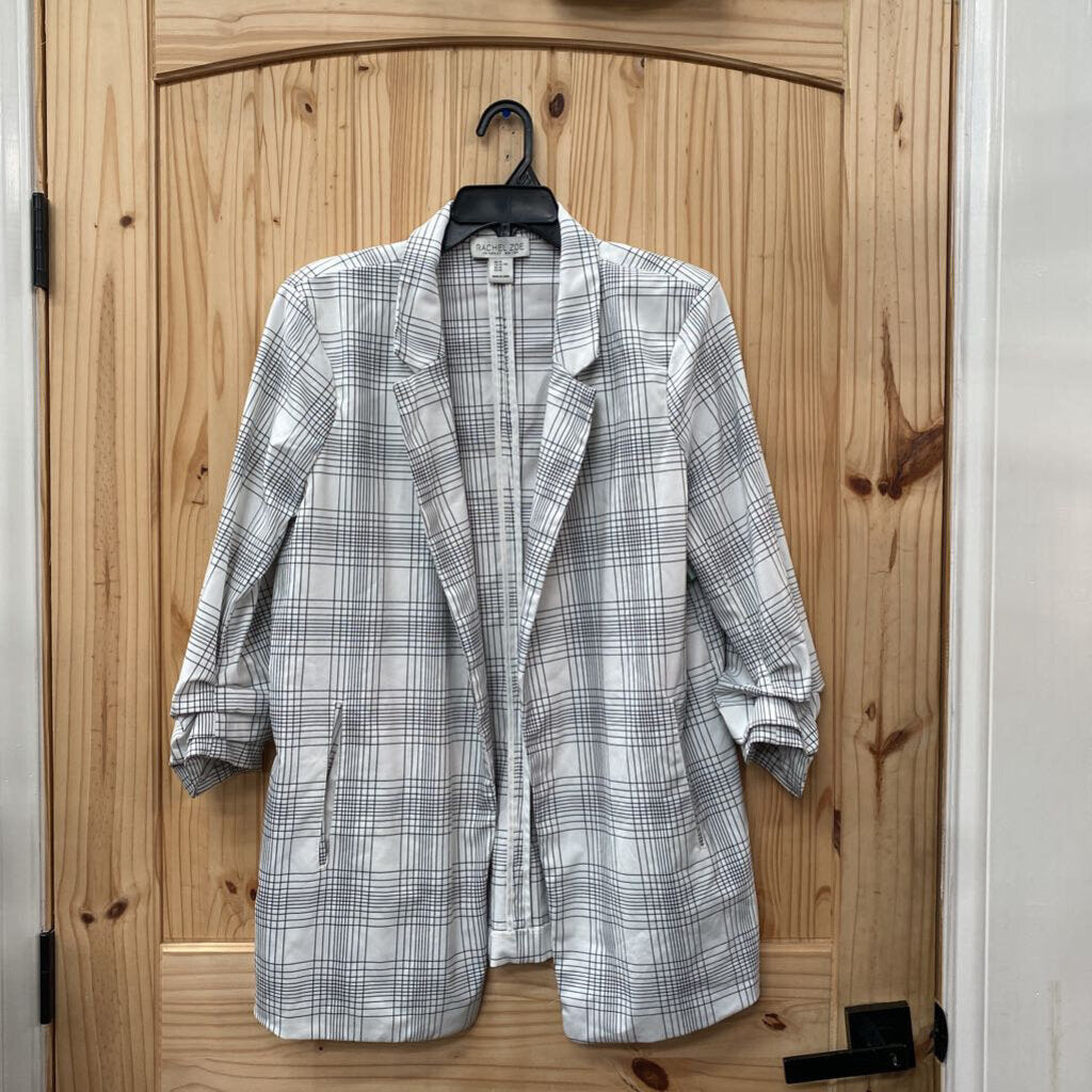 WOMENS RACHEL ZOE PLAID STRIPE CASUAL BLAZER XL