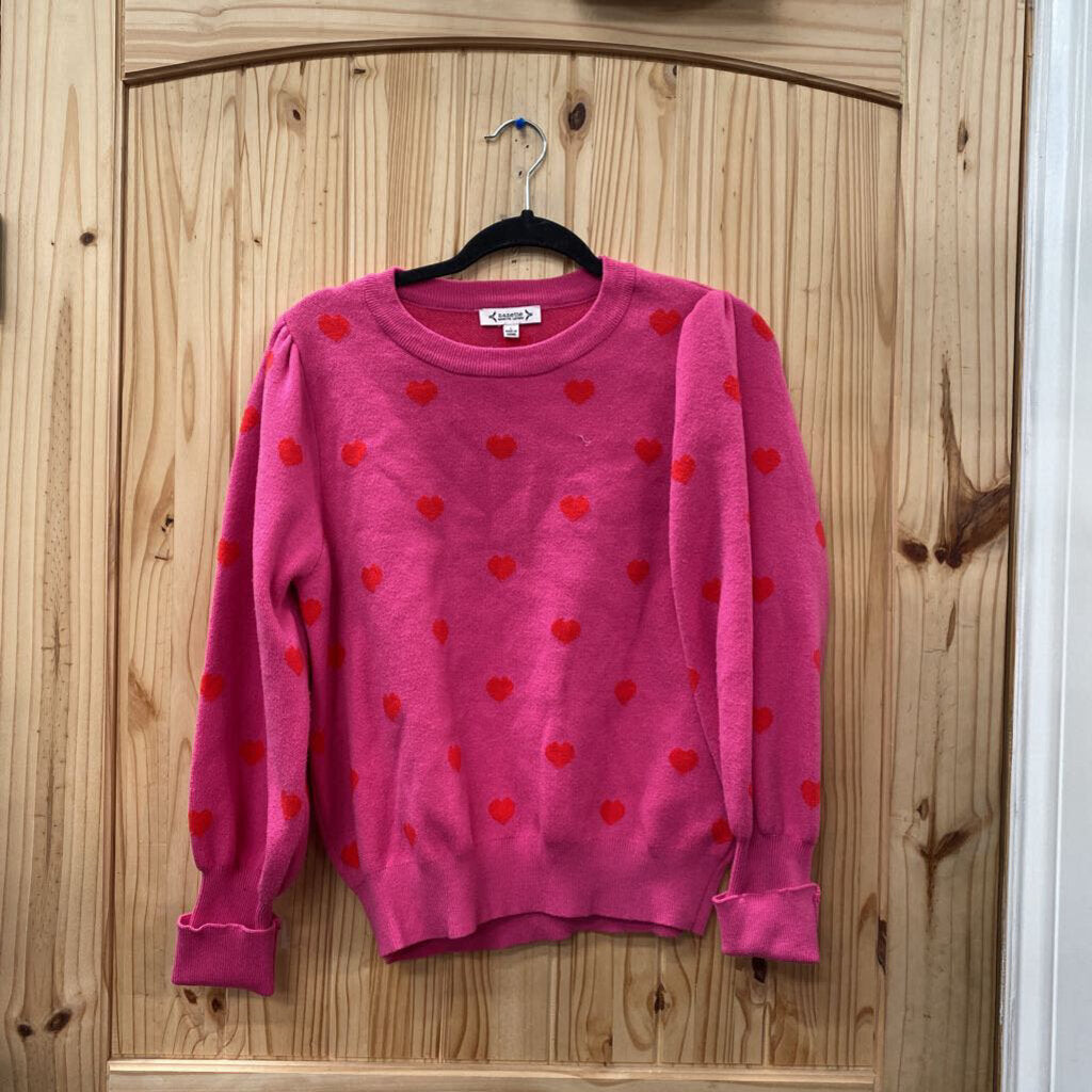 WOMENS NANETTE DK PINK SWEATER W/HEARTS L