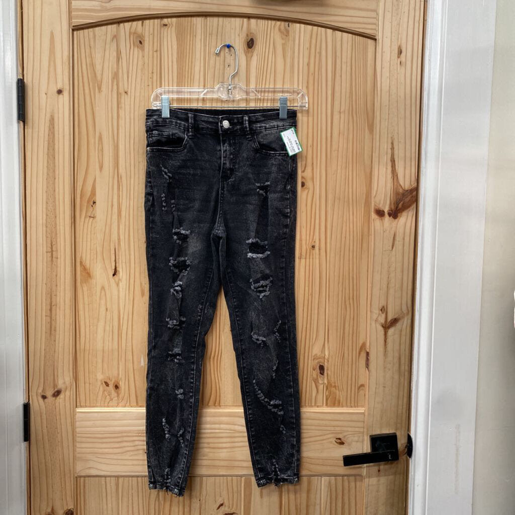 WOMENS ELITE JEANS BLK DENIM DIST. JEANS 7/8