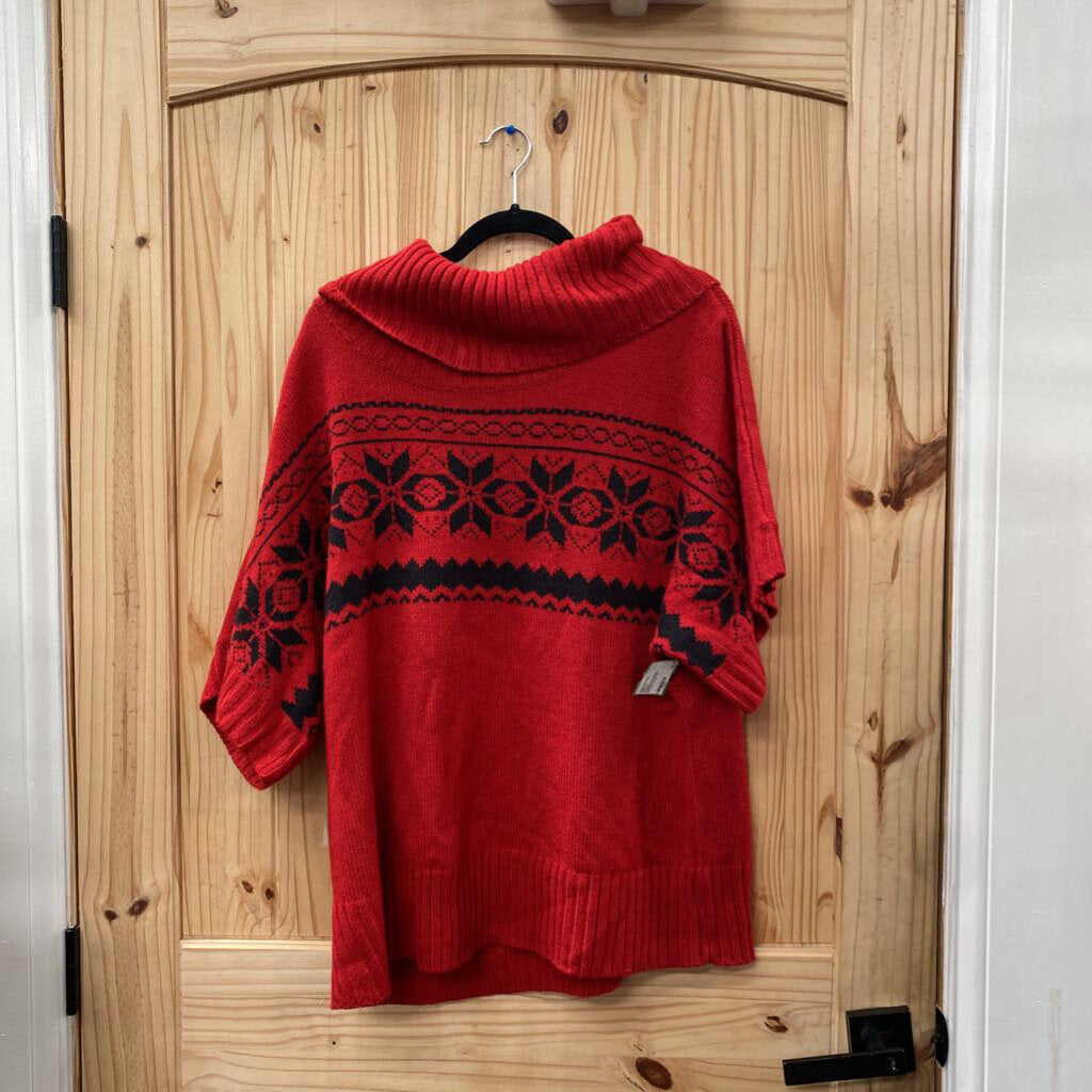 WOMENS CATO RED/BLK SWEATER 22/24W 2X