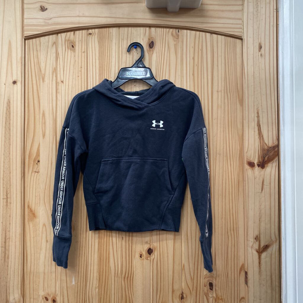 BOYS UNDER ARMOUR BLK/WHITE HOODIE YSM 6