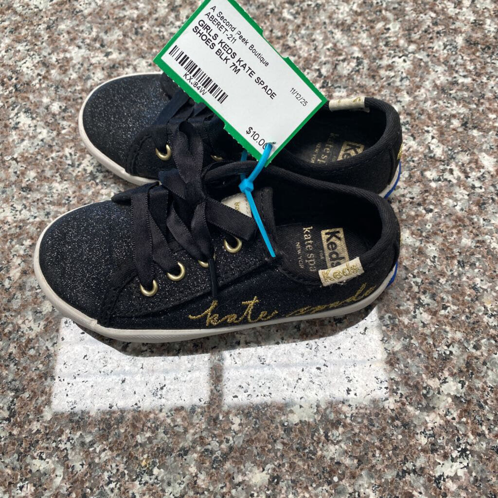 GIRLS KEDS KATE SPADE SHOES BLK 7M