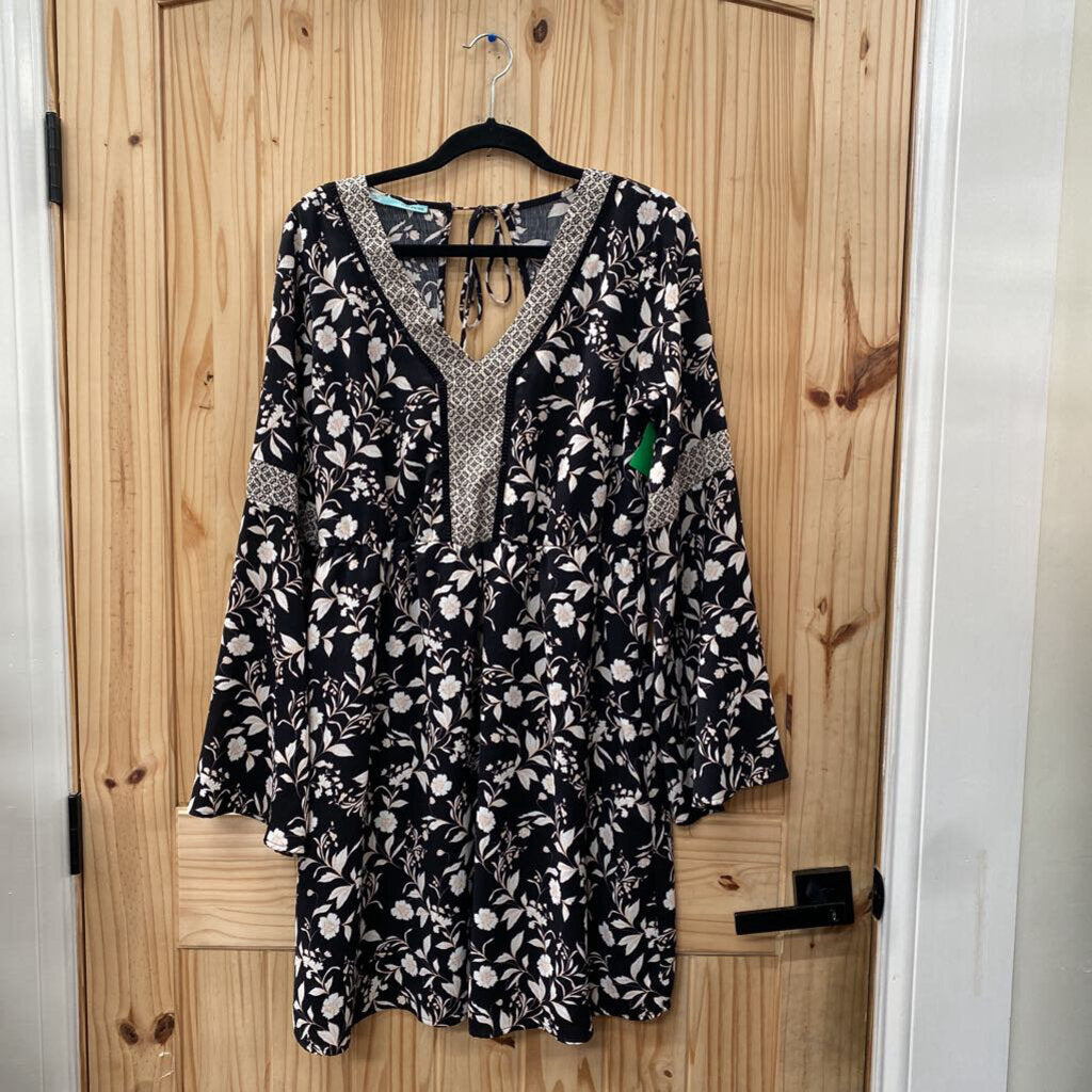 WOMENS MAURICES BLK/IVORY CASUAL DRESS L