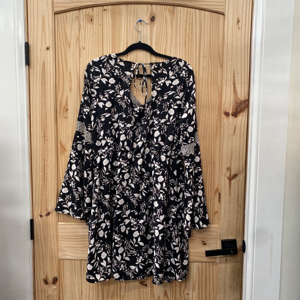 WOMENS MAURICES BLK/IVORY CASUAL DRESS L