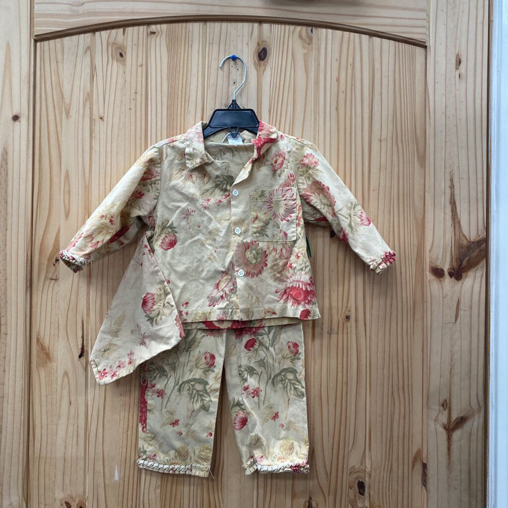 GIRLS 2PC TAN FLORAL SET 2T