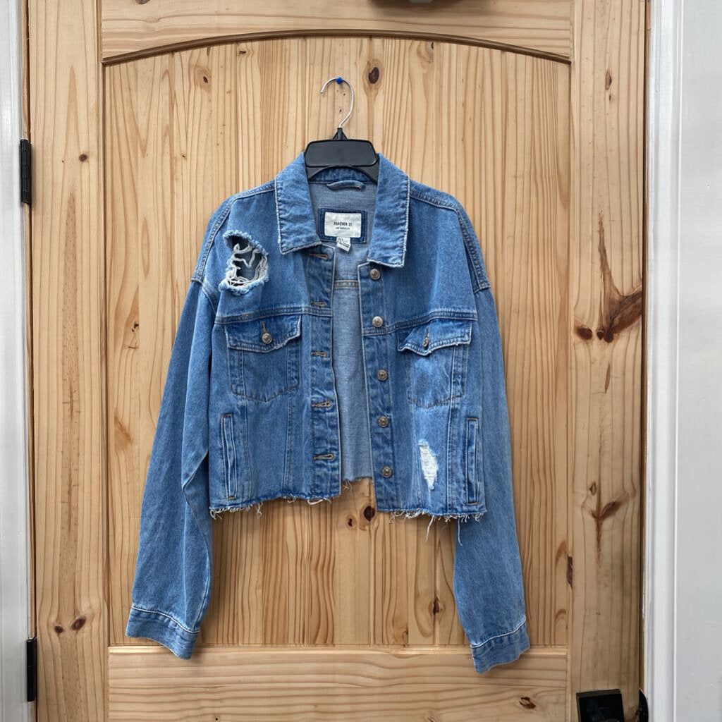 WOMENS FOREVER 21 DENIM JEAN JACKET L