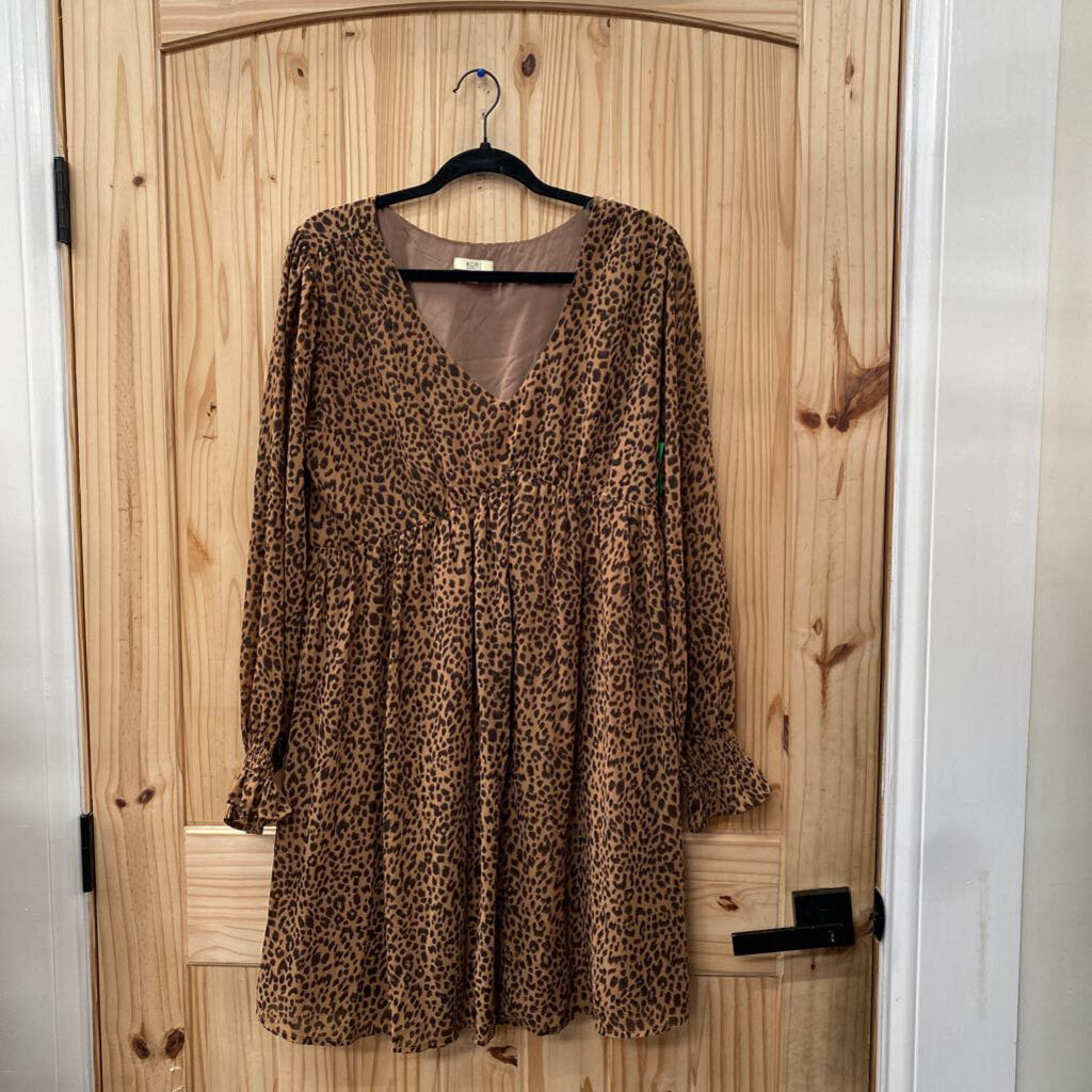 WOMENS KORI LEOPARD DRESS M