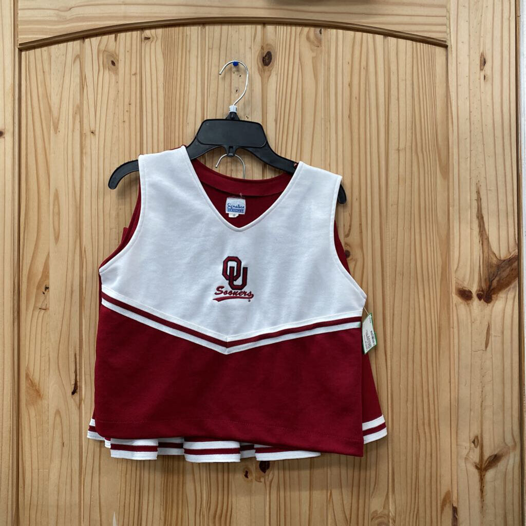 GIRLS OU SOONERS CHEERLEADER OUTFIT RED/WHITE 12