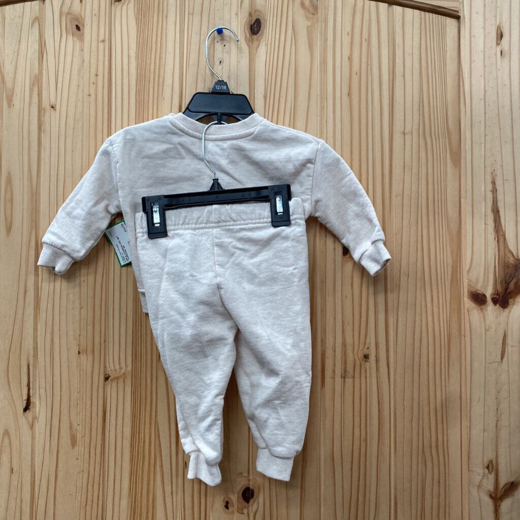 GIRLS CHAMPION 2PC SET TAUPE/PINK 6M