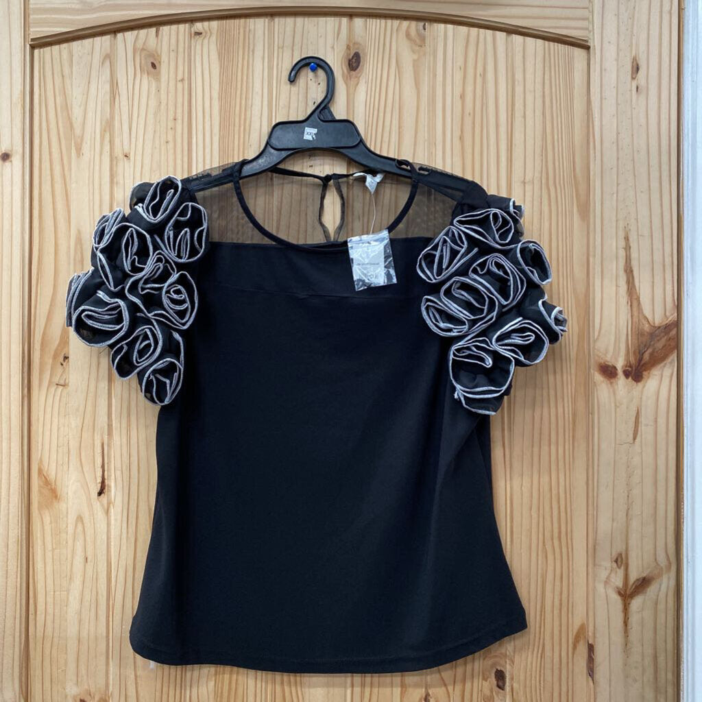 WOMENS CATO CASUAL TOP BLK M NWT