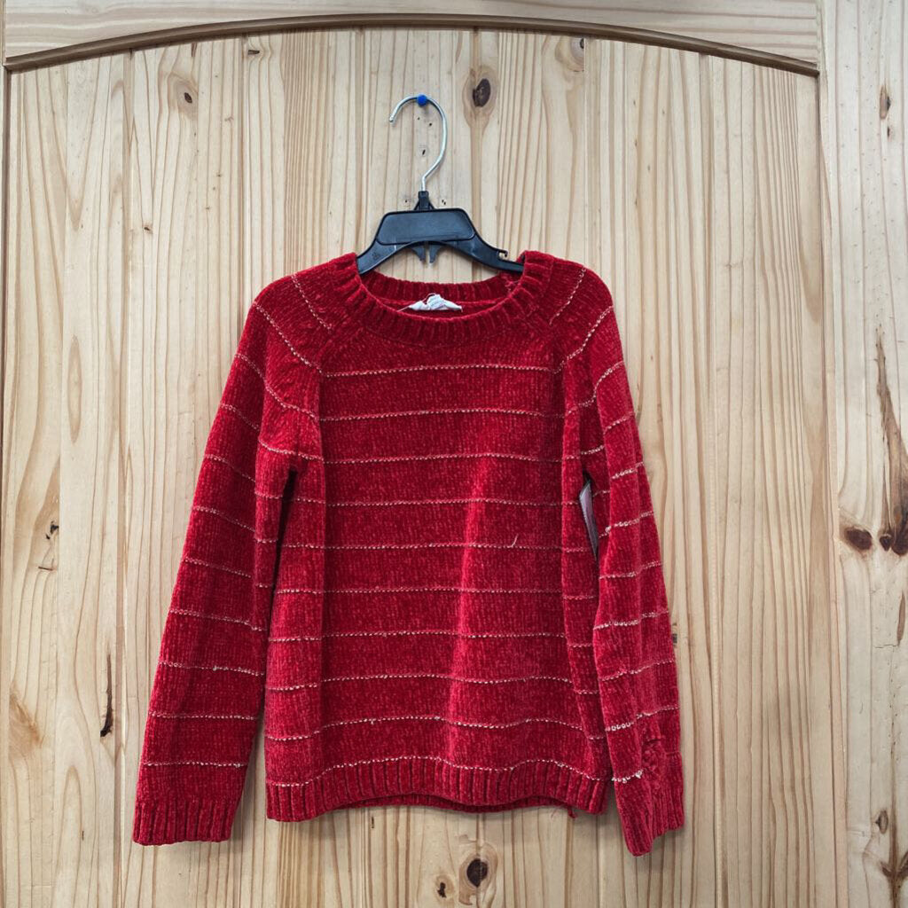 GIRLS JESSICA SIMPSON RED/GOLD SWEATER 5/6