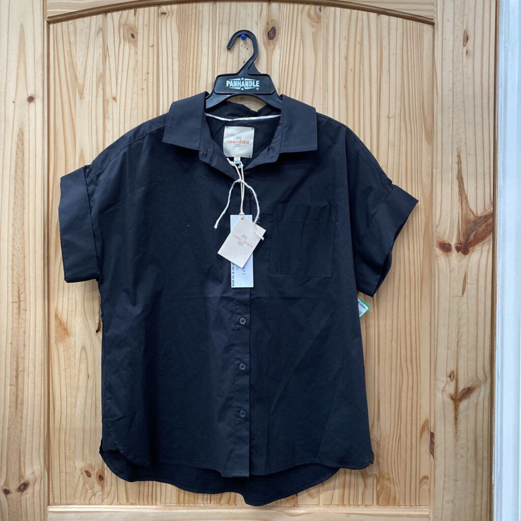 WOMENS CASA CABANA BLK CASUAL SHIRT M NWT