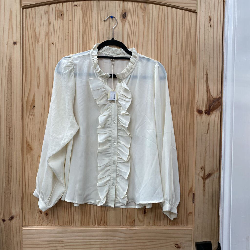 WOMENS JODIFL IVORY LS CASUAL TOP M NWT