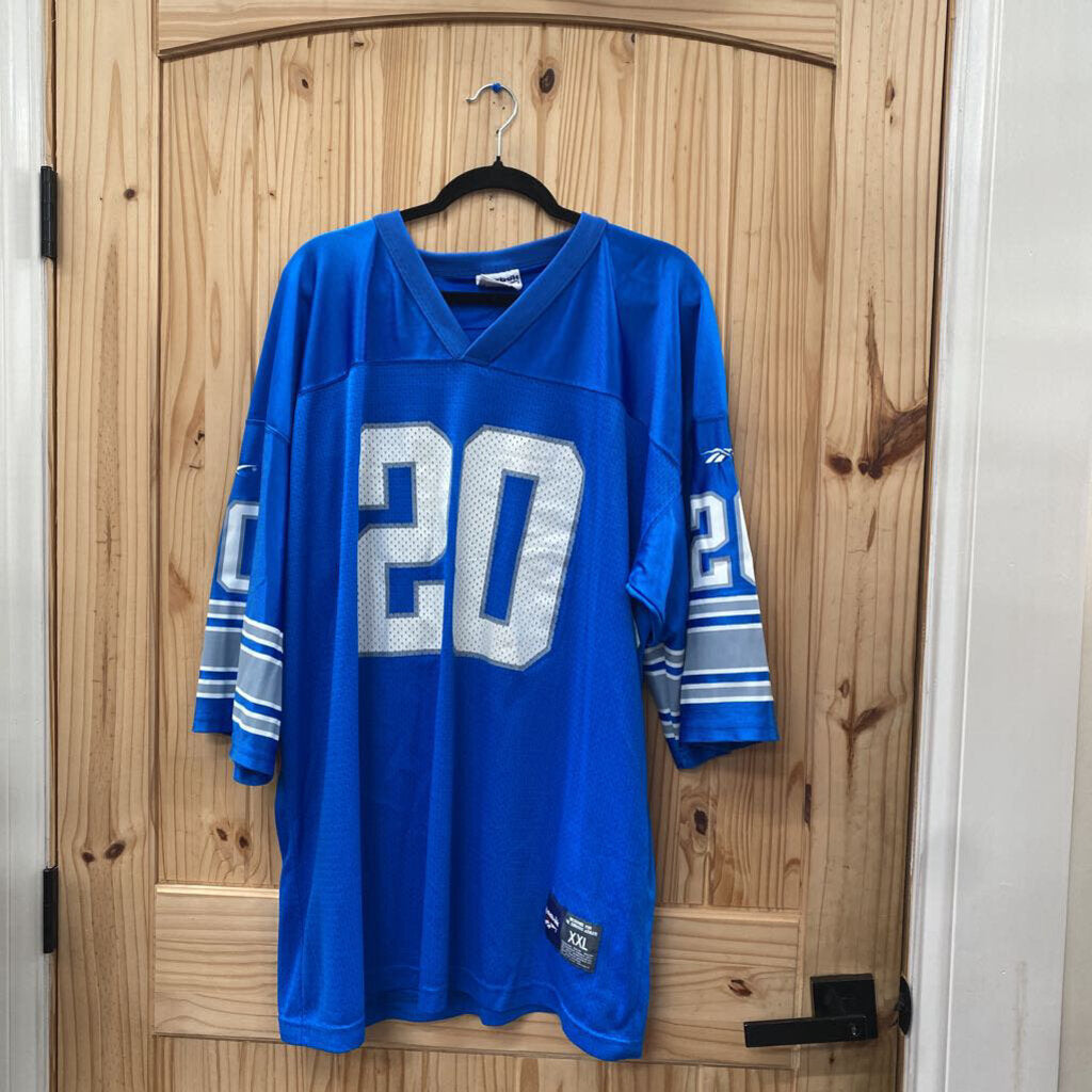 VINTAGE REEBOK BERRY SANDERS #20 JERSEY SKY BLUE/WHITE XXL SPW