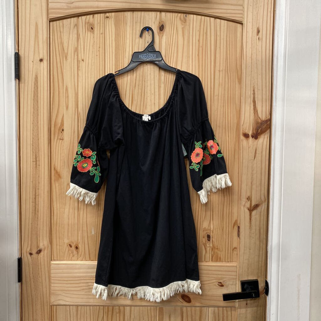 WOMENS UMGEE BLK FLORAL CASUAL TOP M