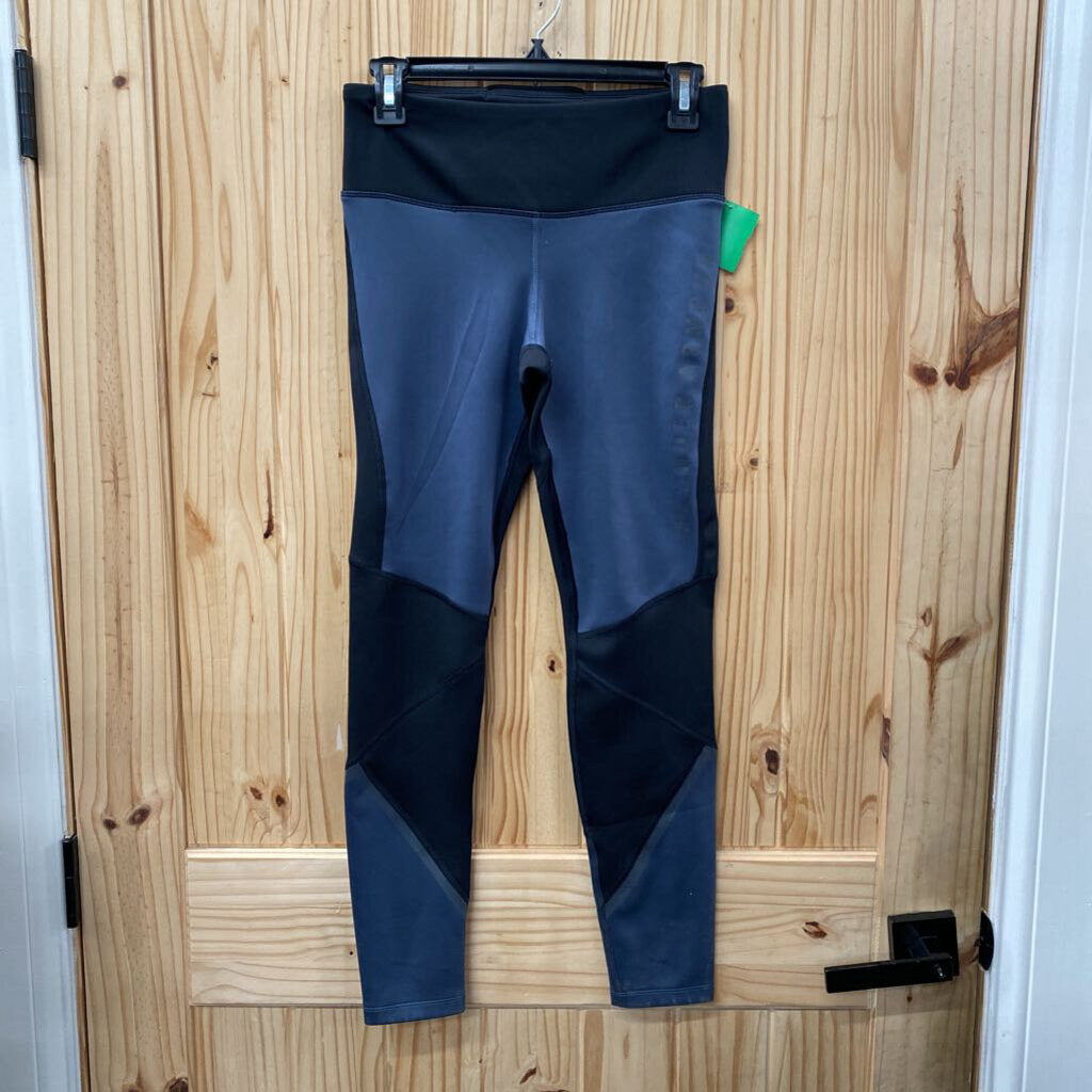 WOMENS UNDER ARMOUR LEGGINGS BLK/GREY/BLUISH M