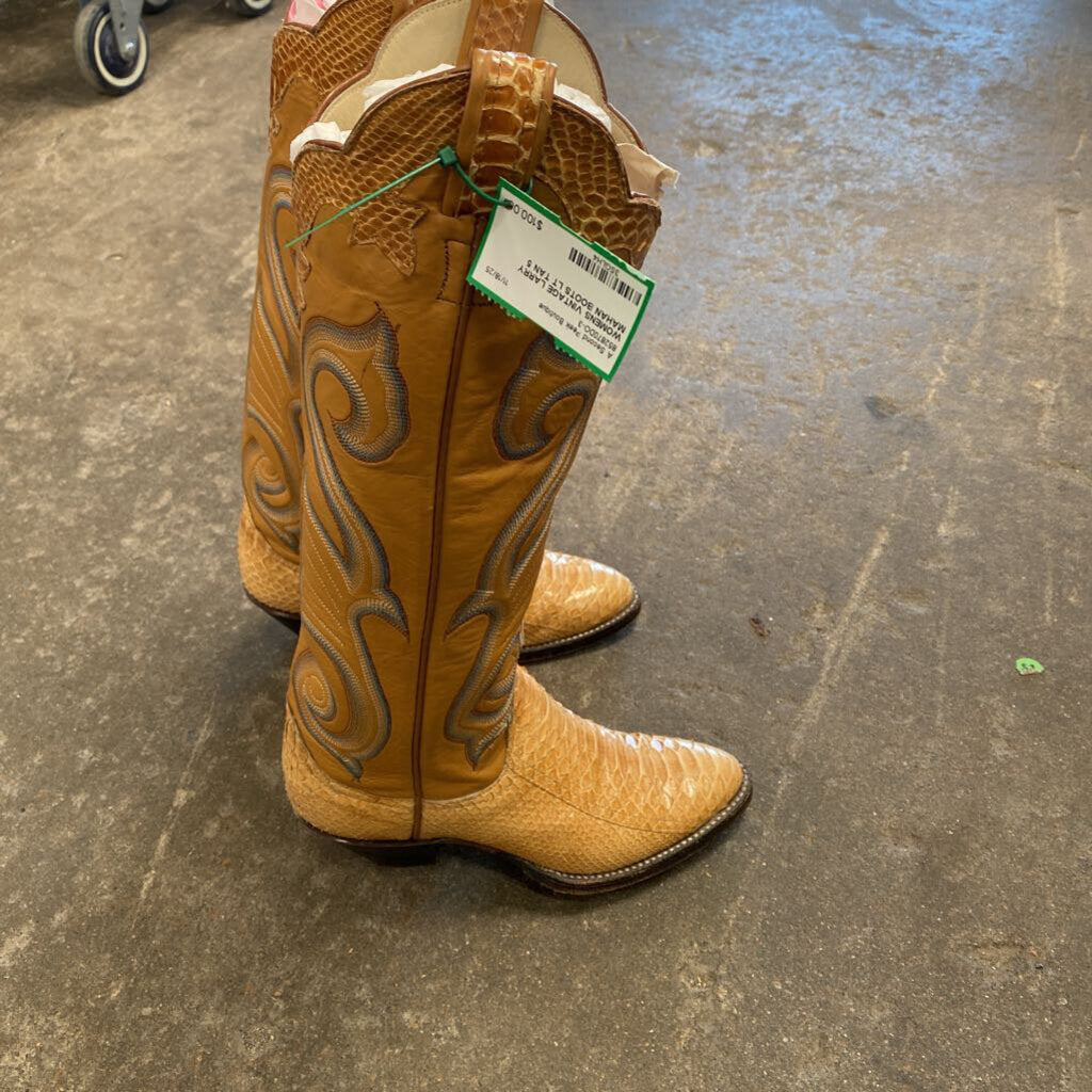 WOMENS VINTAGE LARRY MAHAN BOOTS LT TAN 5