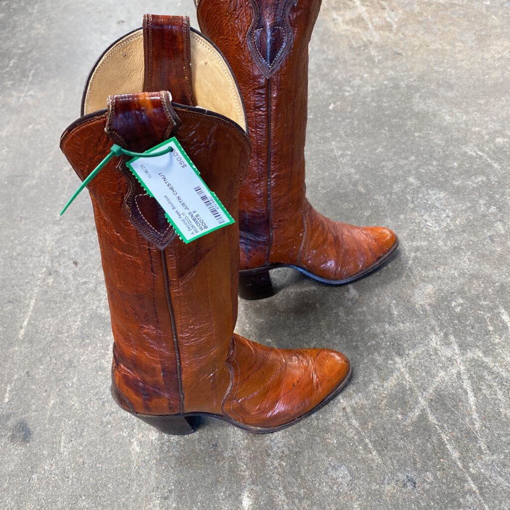 WOMENS JUSTIN CHESTNUT BOOTS 5