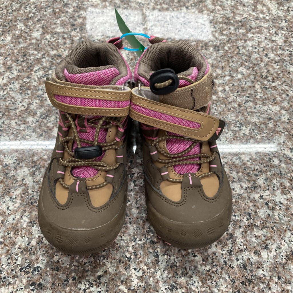 GIRLS MISHANSHA BROWN/PINK BOOTS 26