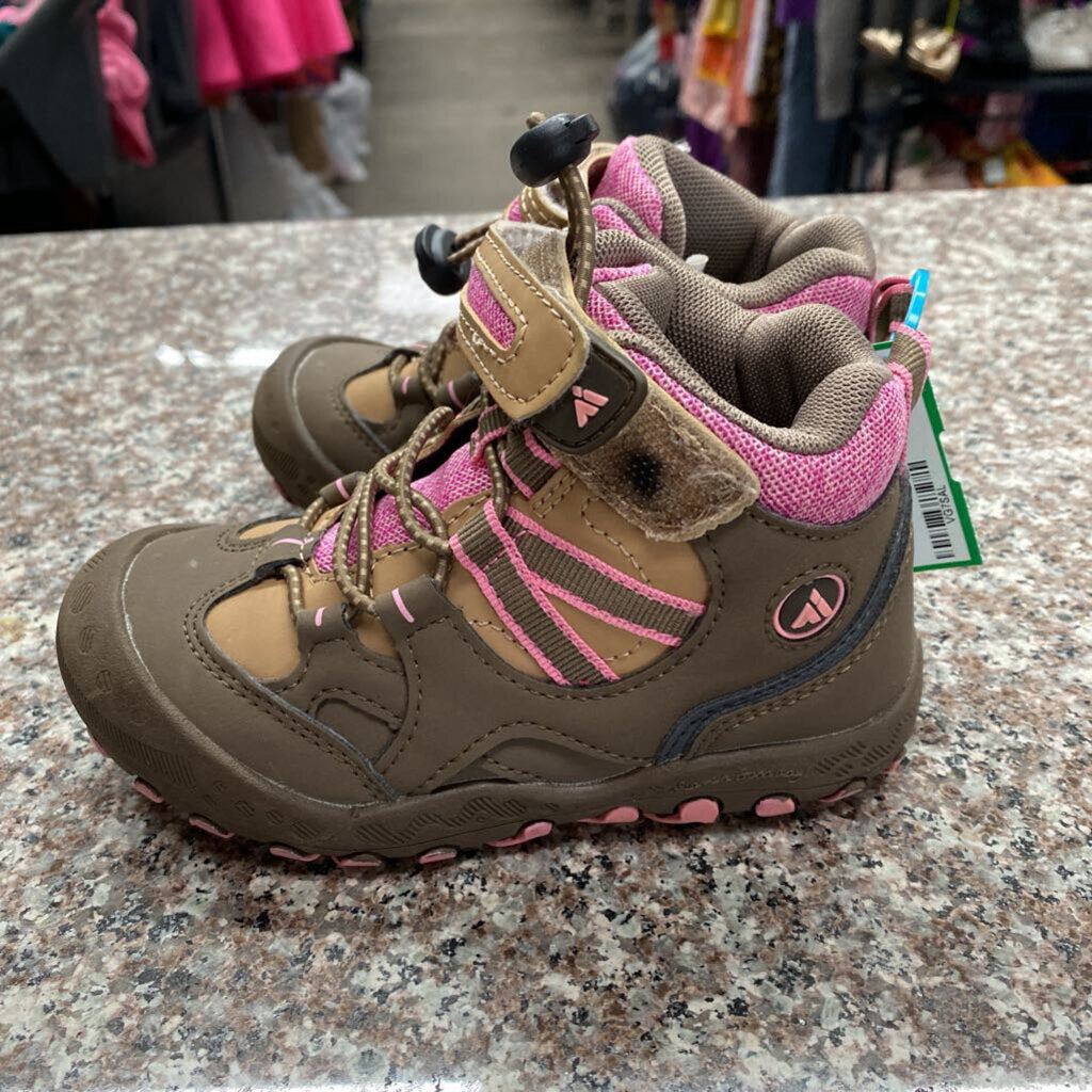 GIRLS MISHANSHA BROWN/PINK BOOTS 26