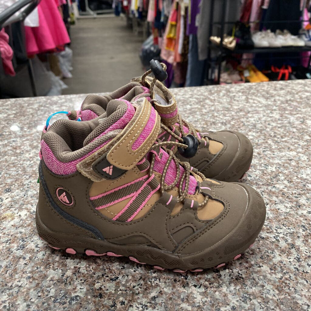 GIRLS MISHANSHA BROWN/PINK BOOTS 26