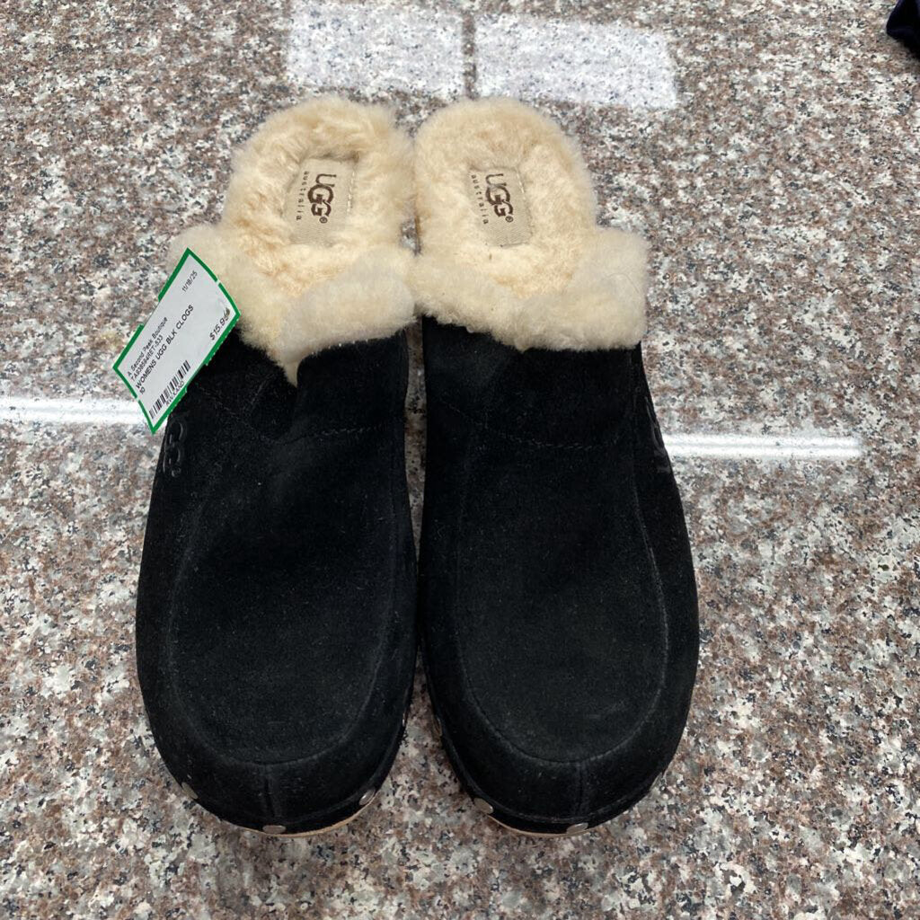 WOMENS UGG BLK CLOGS 10