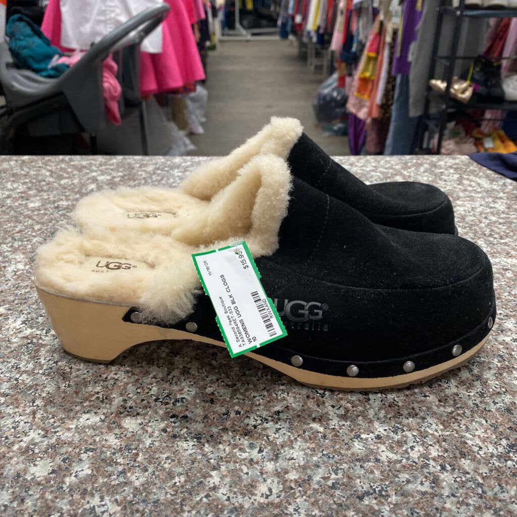 WOMENS UGG BLK CLOGS 10
