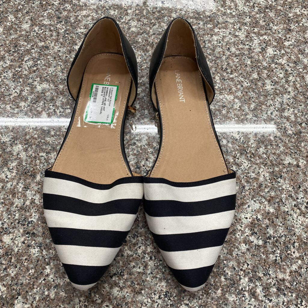 WOMENS LANE BRYANT BLK/WHITE STRIPE CASUAL SHOES 12