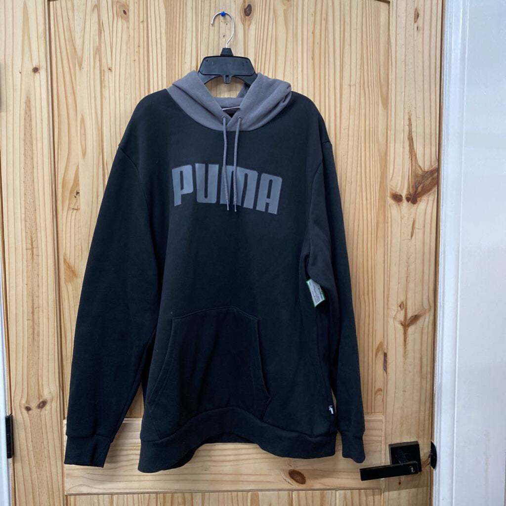 MENS PUMA HOODIE BLK/GREY/OLIVE GREEN HOODIE XL