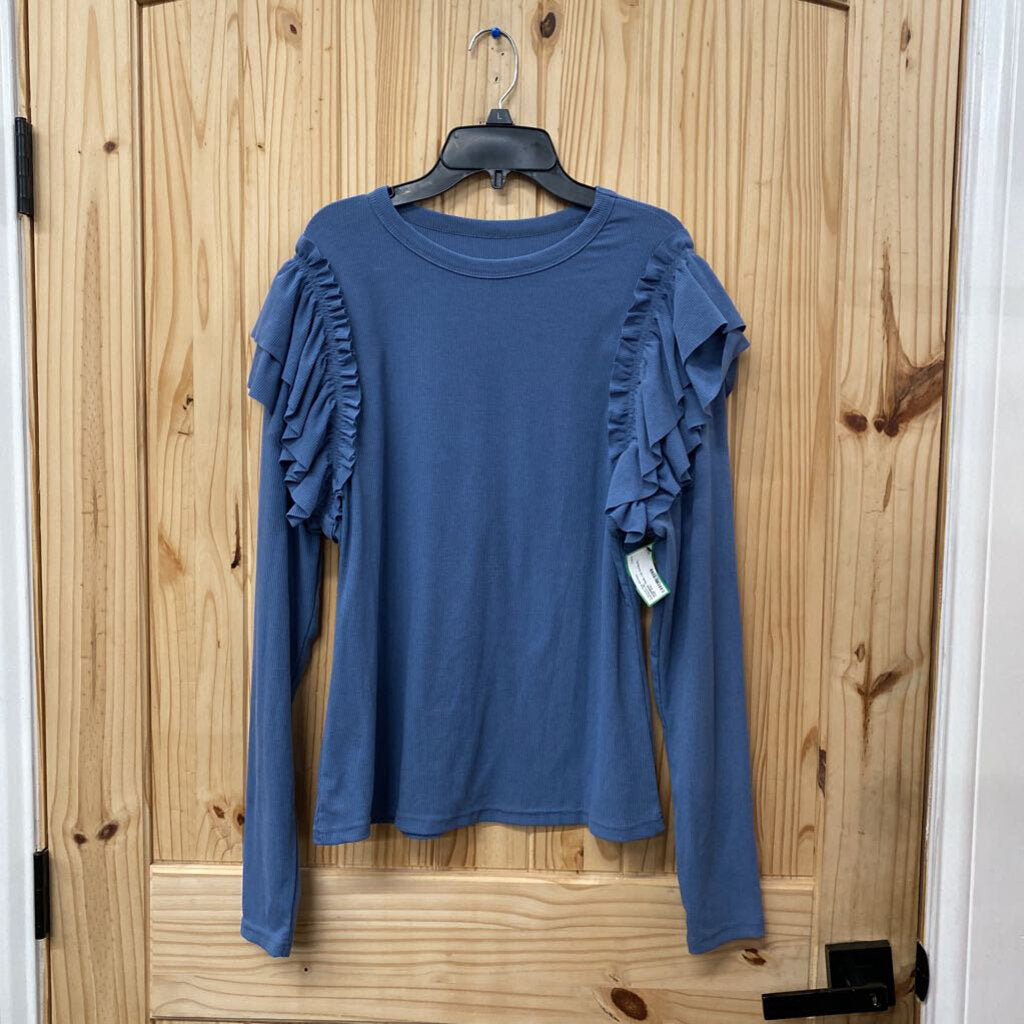 WOMENS TEAL LS CASUAL TOP XXL