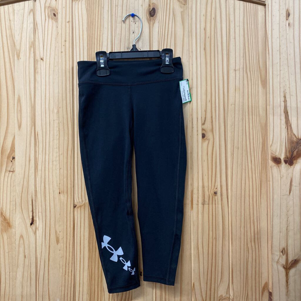 GIRLS UNDER ARMOUR LEGGINGS GREY/BLK YXS 4/5