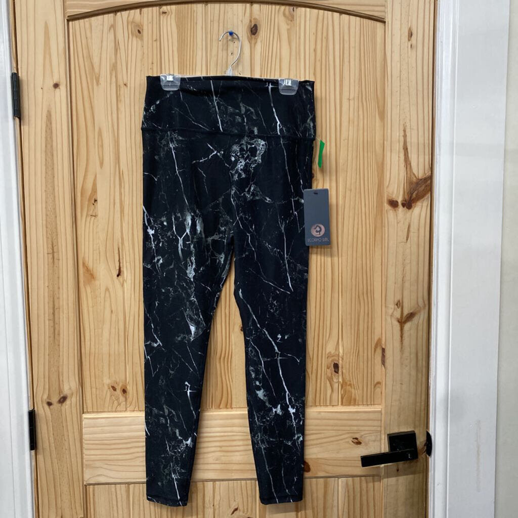 WOMENS SCORPIO SOL LEGGINGS BLK/WHITE L NWT