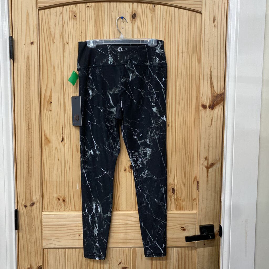 WOMENS SCORPIO SOL LEGGINGS BLK/WHITE L NWT