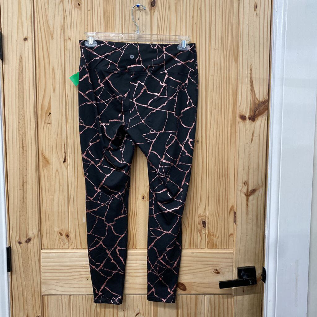 WOMENS AVIA LEGGINGS ROSE GOLD/BLK LEGGINGS L