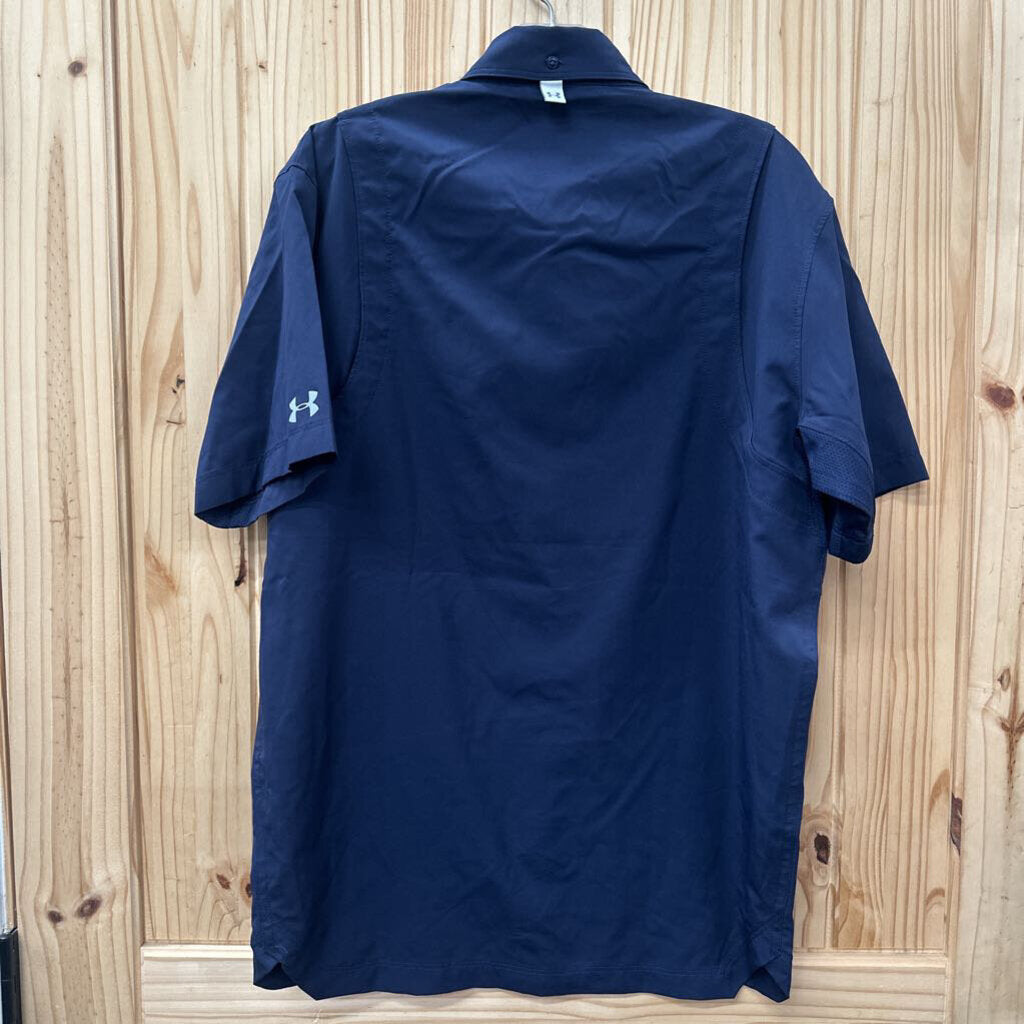 UNDER ARMOUR NAVY HEAT GEAR BUTTON UP S
