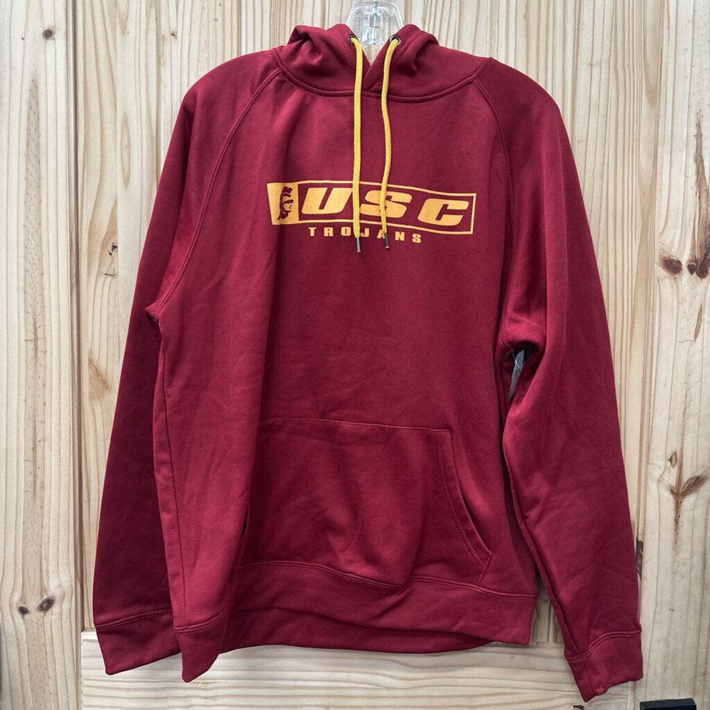 MENS COLOSSEUM RED/YLW TROJANS HOODIE M